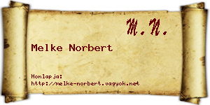 Melke Norbert névjegykártya